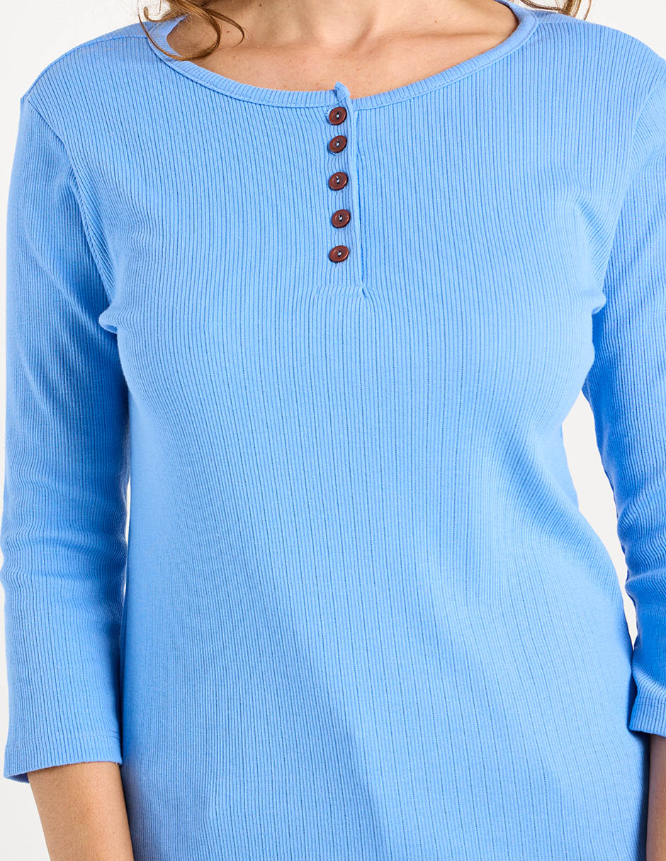 Playera manga 3/4 Weekend cuello redondo para mujer