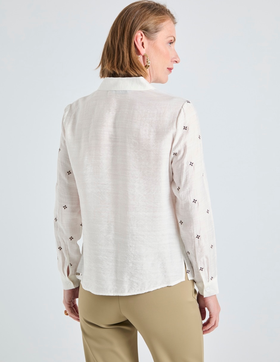 Blusa camisera manga larga para mujer 5