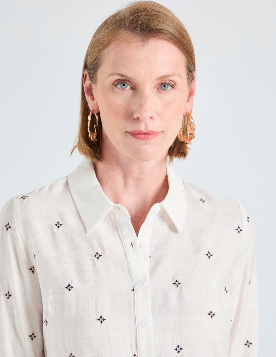 Blusa camisera manga larga para mujer 2