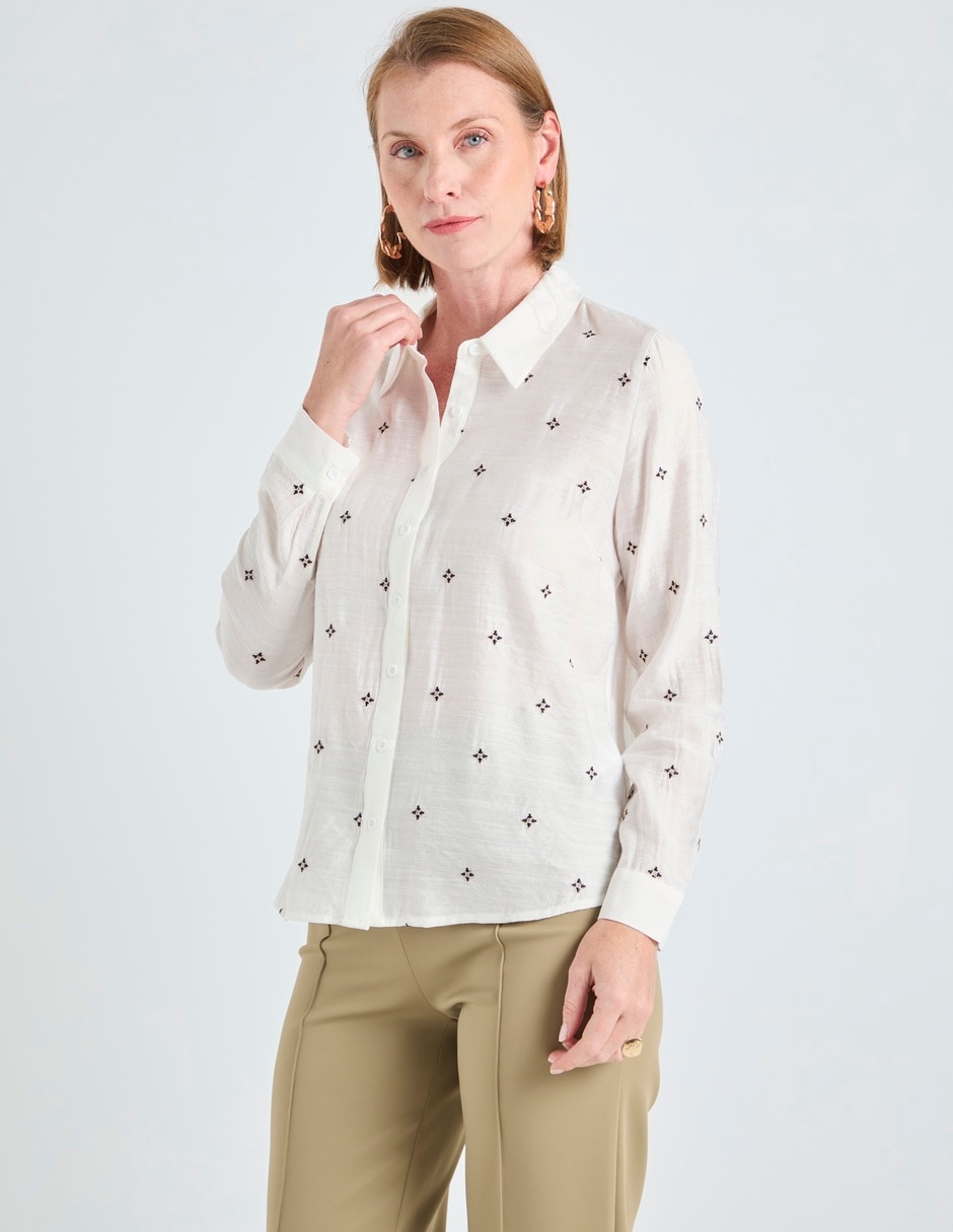 Blusa camisera manga larga para mujer Blusa camisera manga larga para mujer
