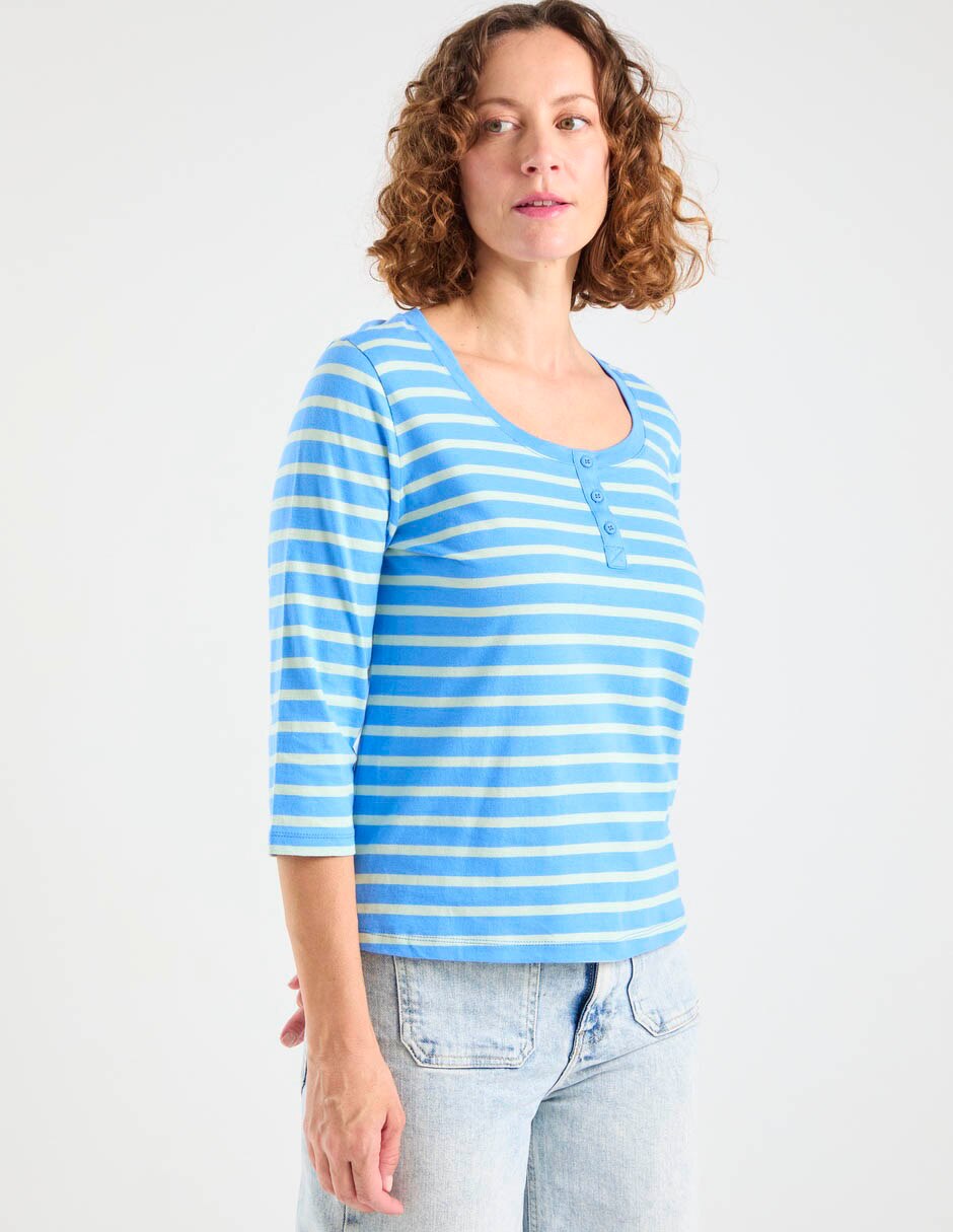 Playera manga 3/4 cuello redondo mujer 2