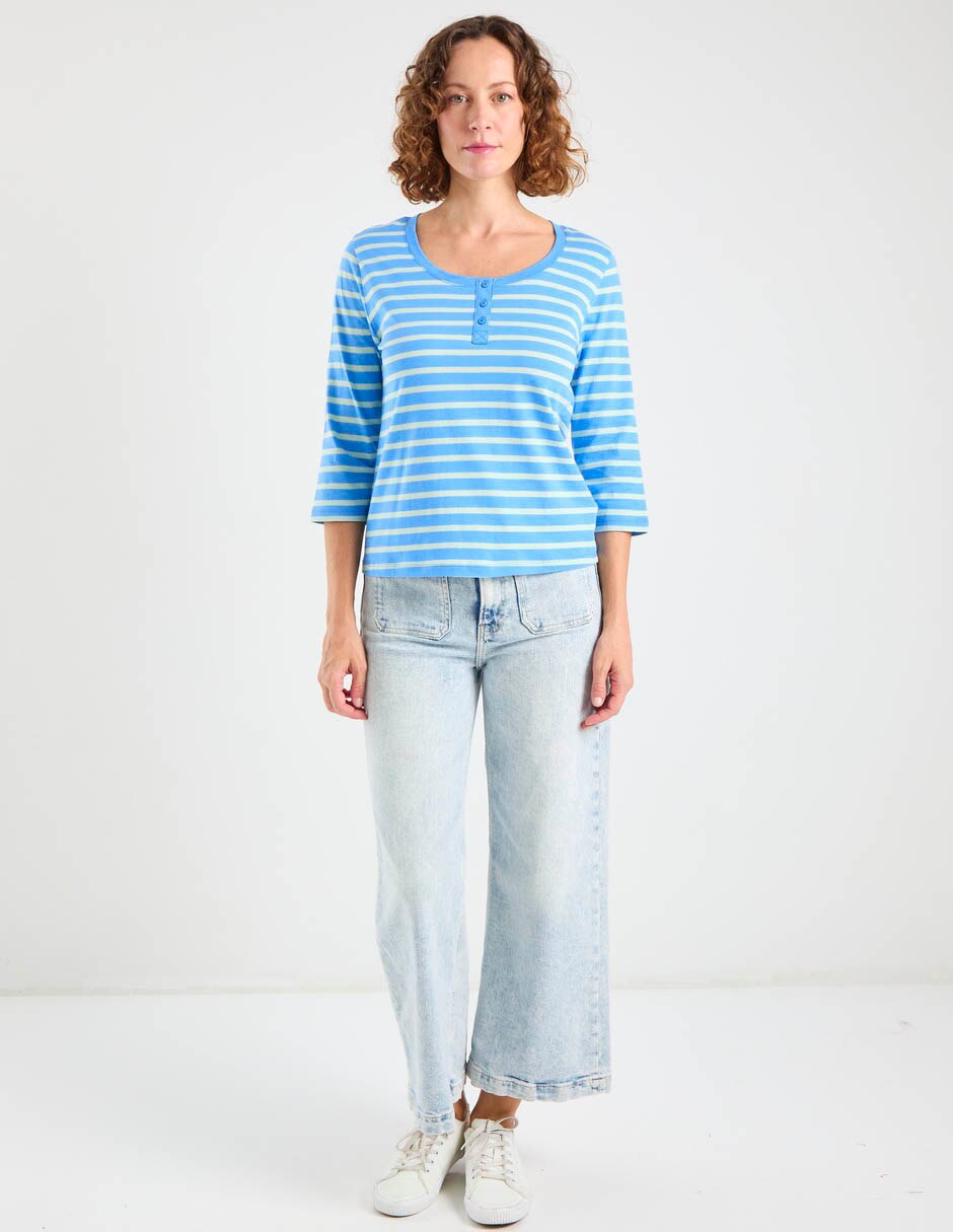 Playera manga 3/4 cuello redondo mujer 3