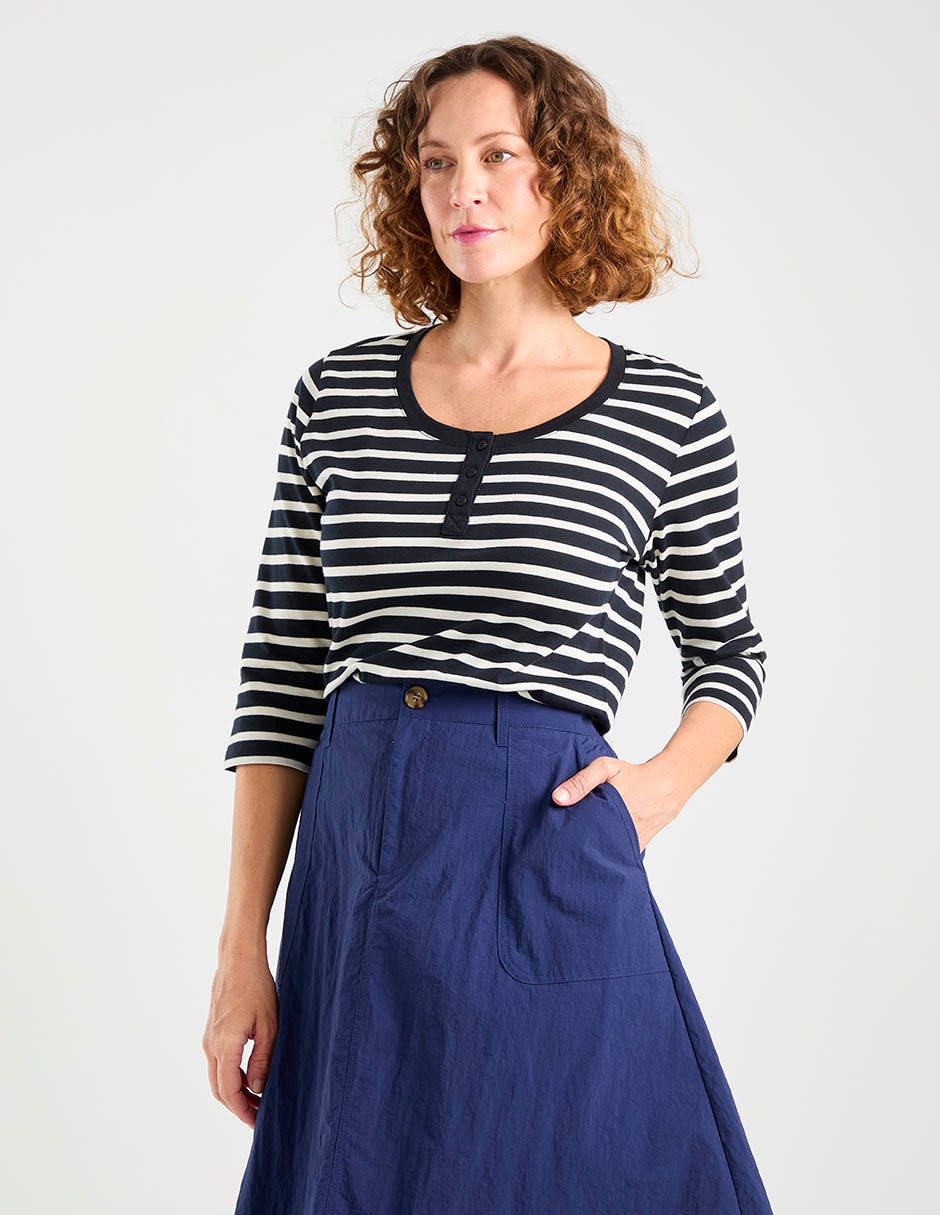 Playera manga 3/4 cuello redondo para mujer 2