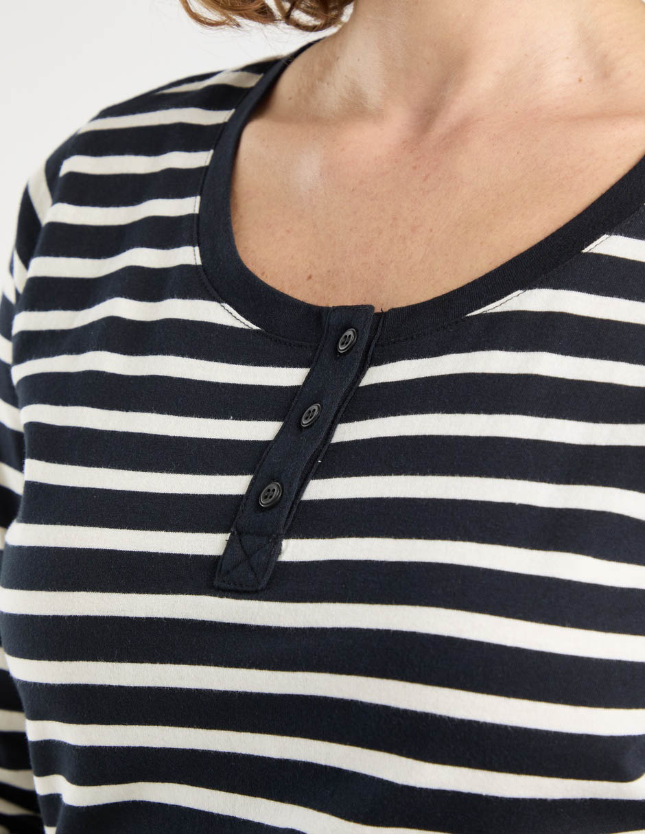 Playera manga 3/4 cuello redondo para mujer 4