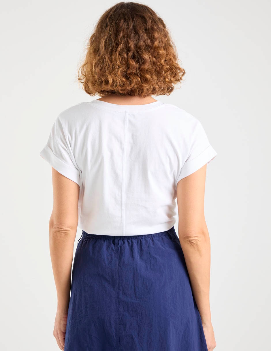 Playera manga corta cuello v para mujer 6