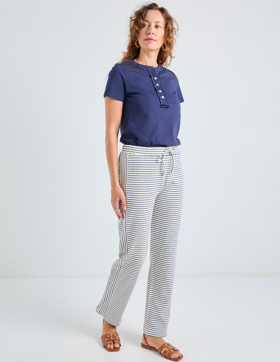 Pants regular con jareta para mujer 2
