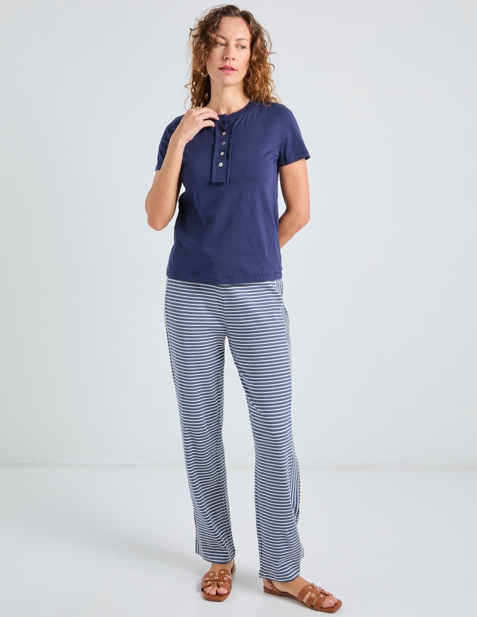 Pants regular con jareta para mujer 5