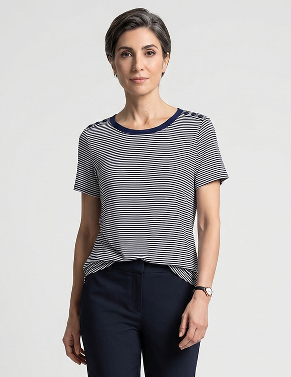 Playera manga al codo Weekend cuello redondo para mujer