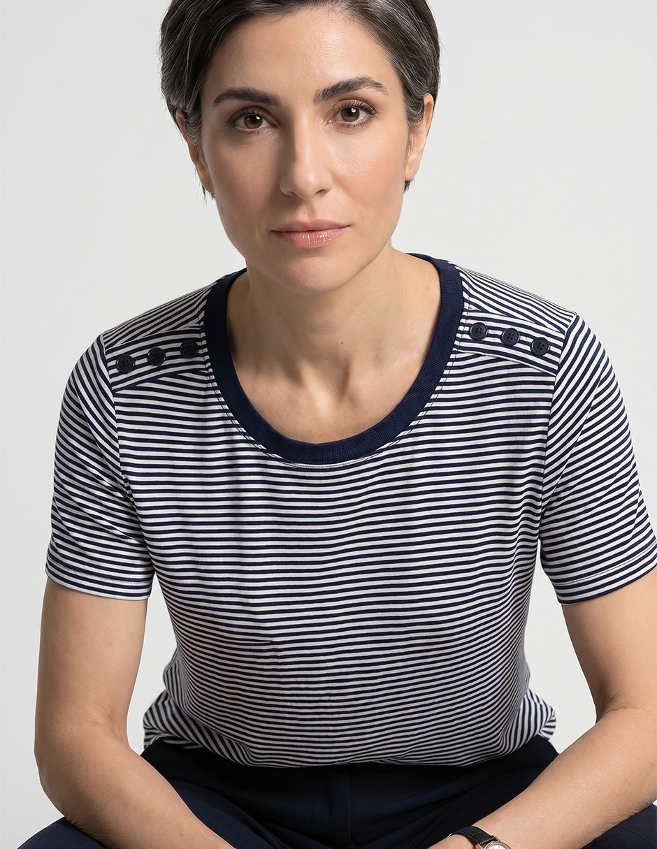 Playera manga al codo Weekend cuello redondo para mujer