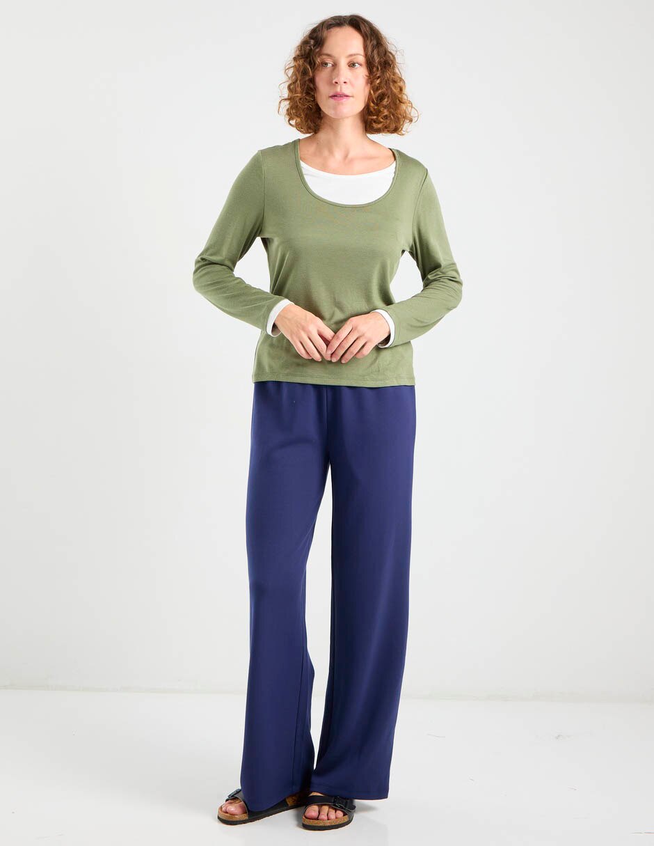 Pants relaxed con jareta para mujer 3