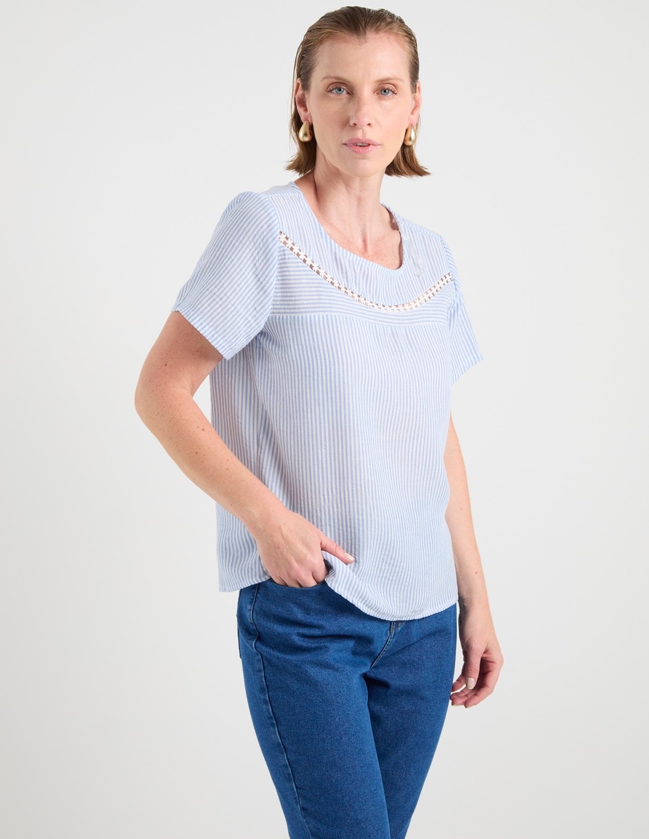 Blusa manga corta para mujer 7