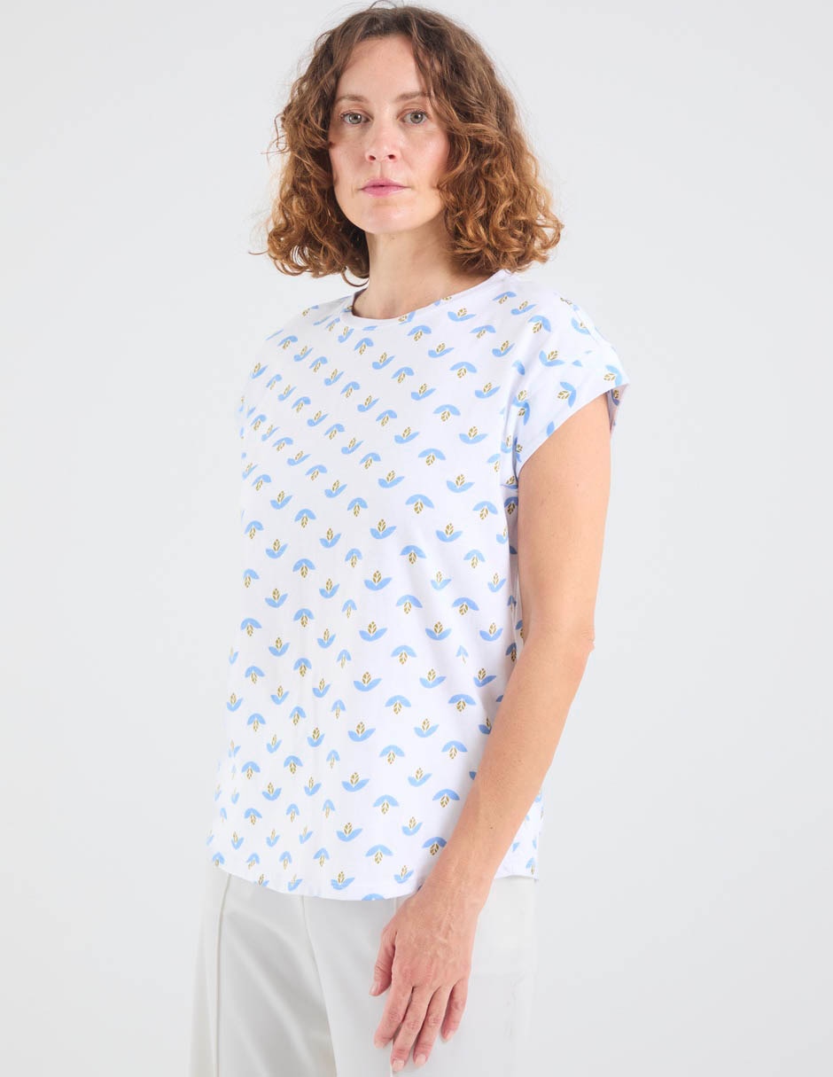 Playera manga corta cuello redondo para mujer 1
