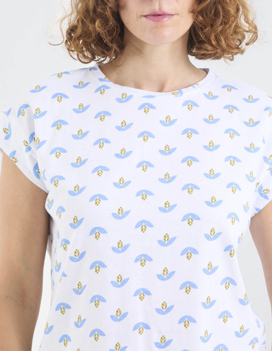 Playera manga corta cuello redondo para mujer 4