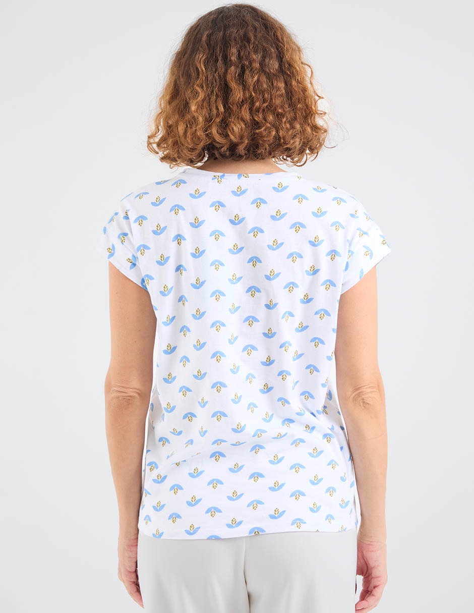 Playera manga corta cuello redondo para mujer 6