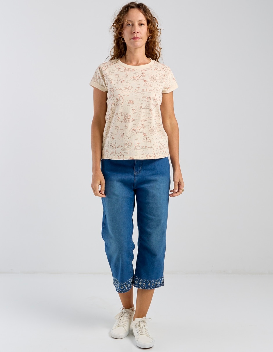 Jeans capri straight para mujer