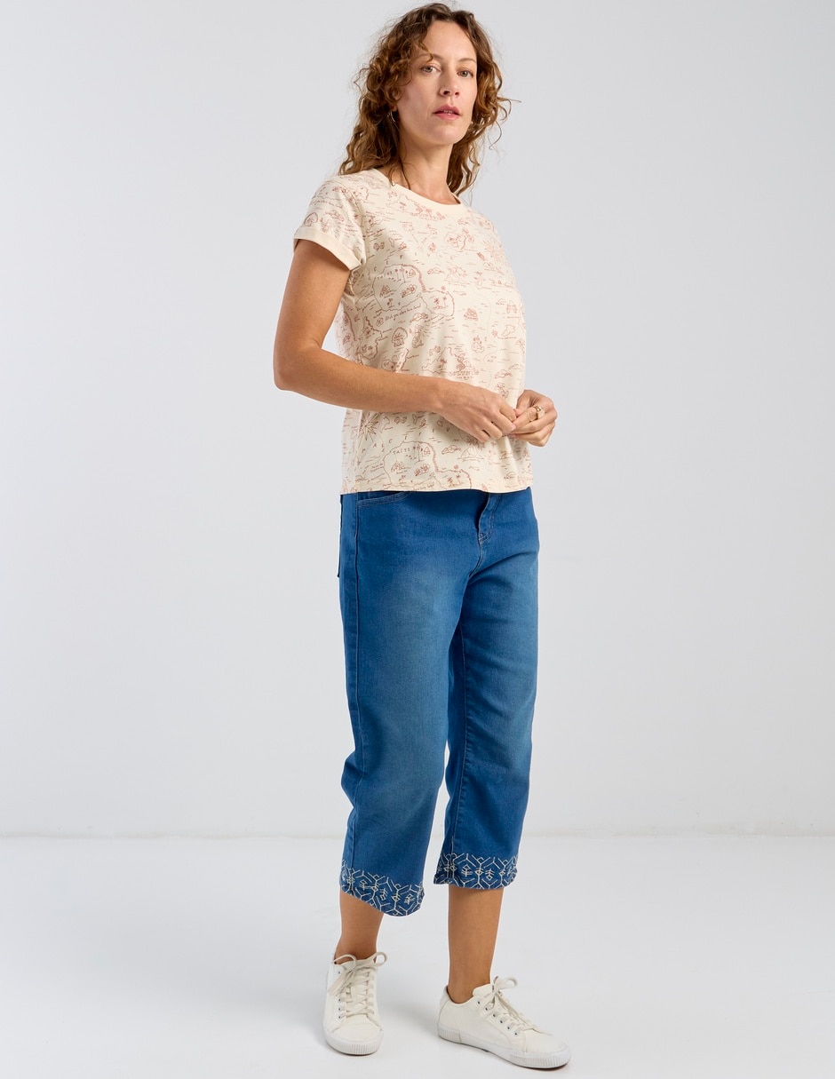 Jeans capri straight para mujer