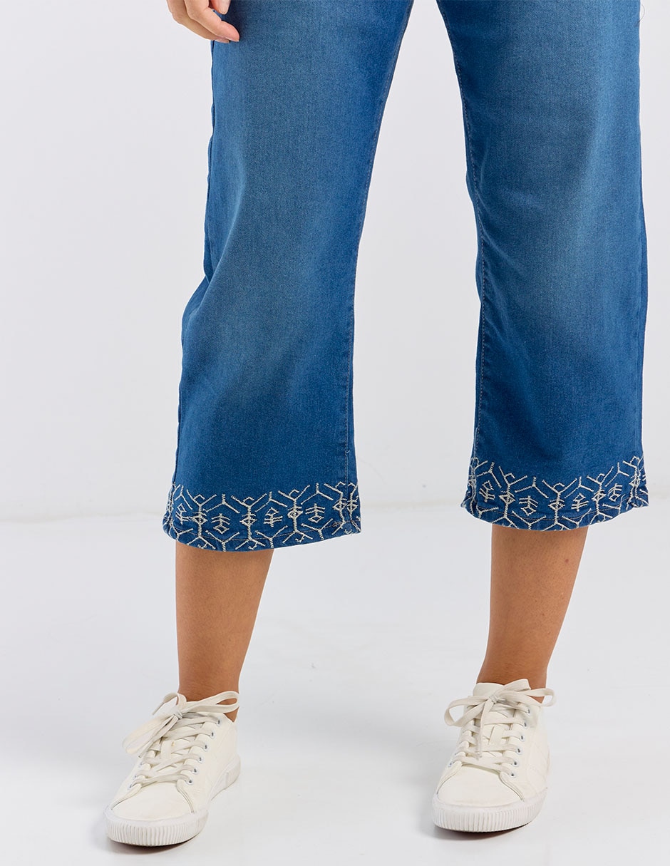 Jeans capri straight para mujer