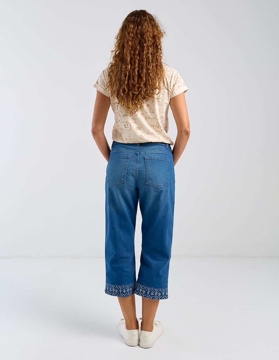 Jeans capri straight para mujer 6