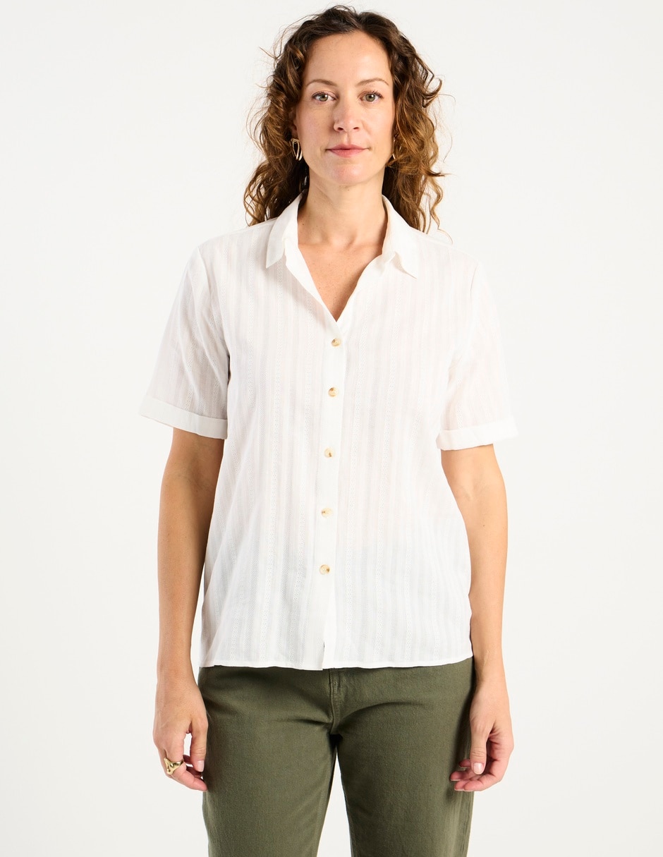 Blusa camisera manga corta para mujer Blusa camisera manga corta para mujer