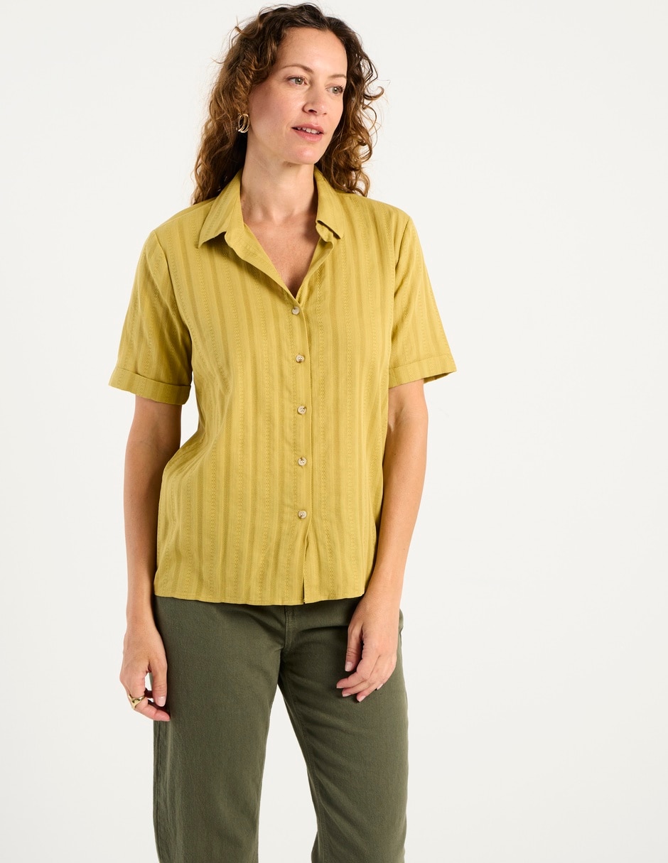Blusa camisera manga corta para mujer 5