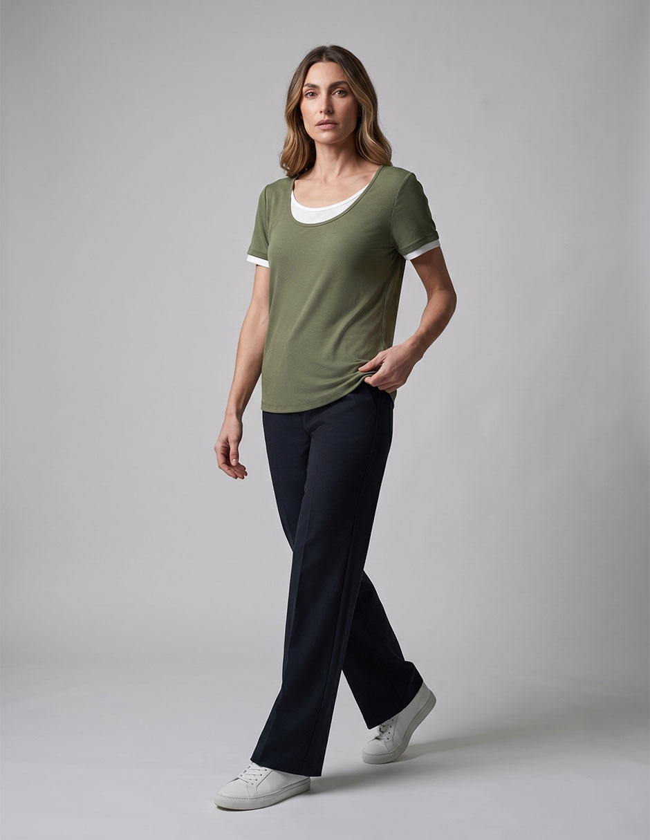 Playera manga corta cuello redondo mujer 3