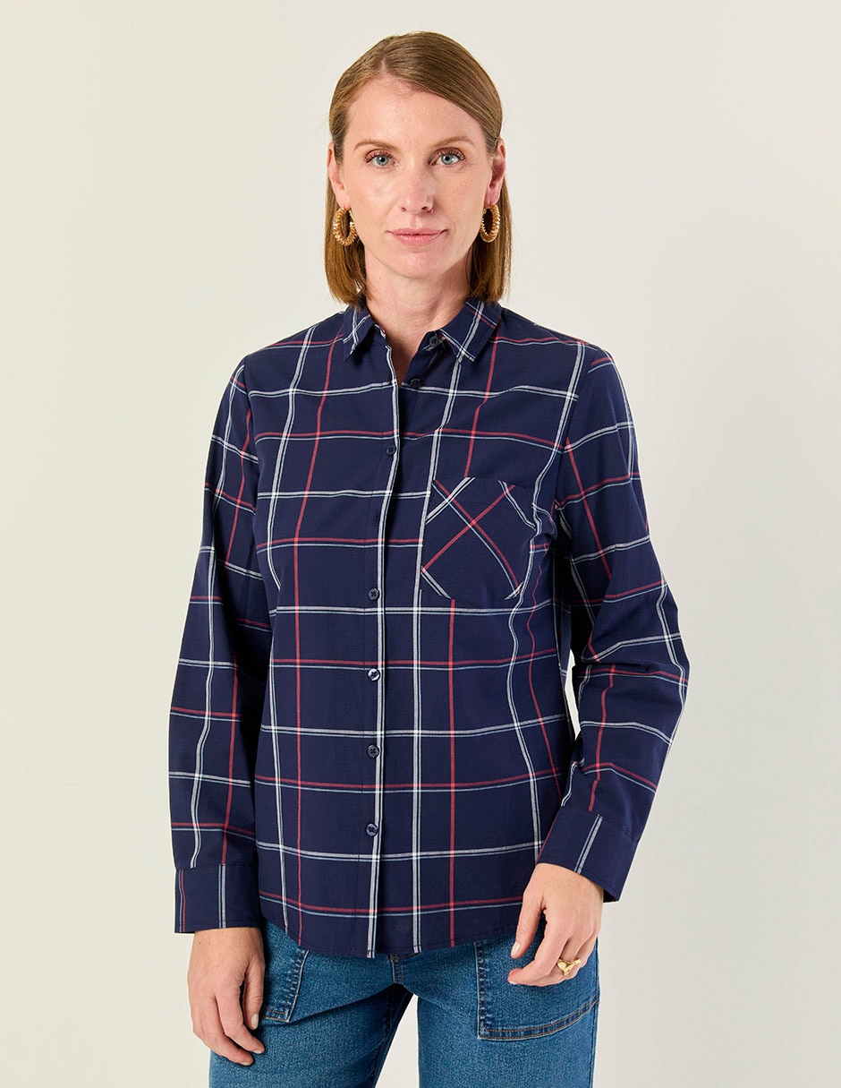 Blusa camisera manga larga para mujer 1