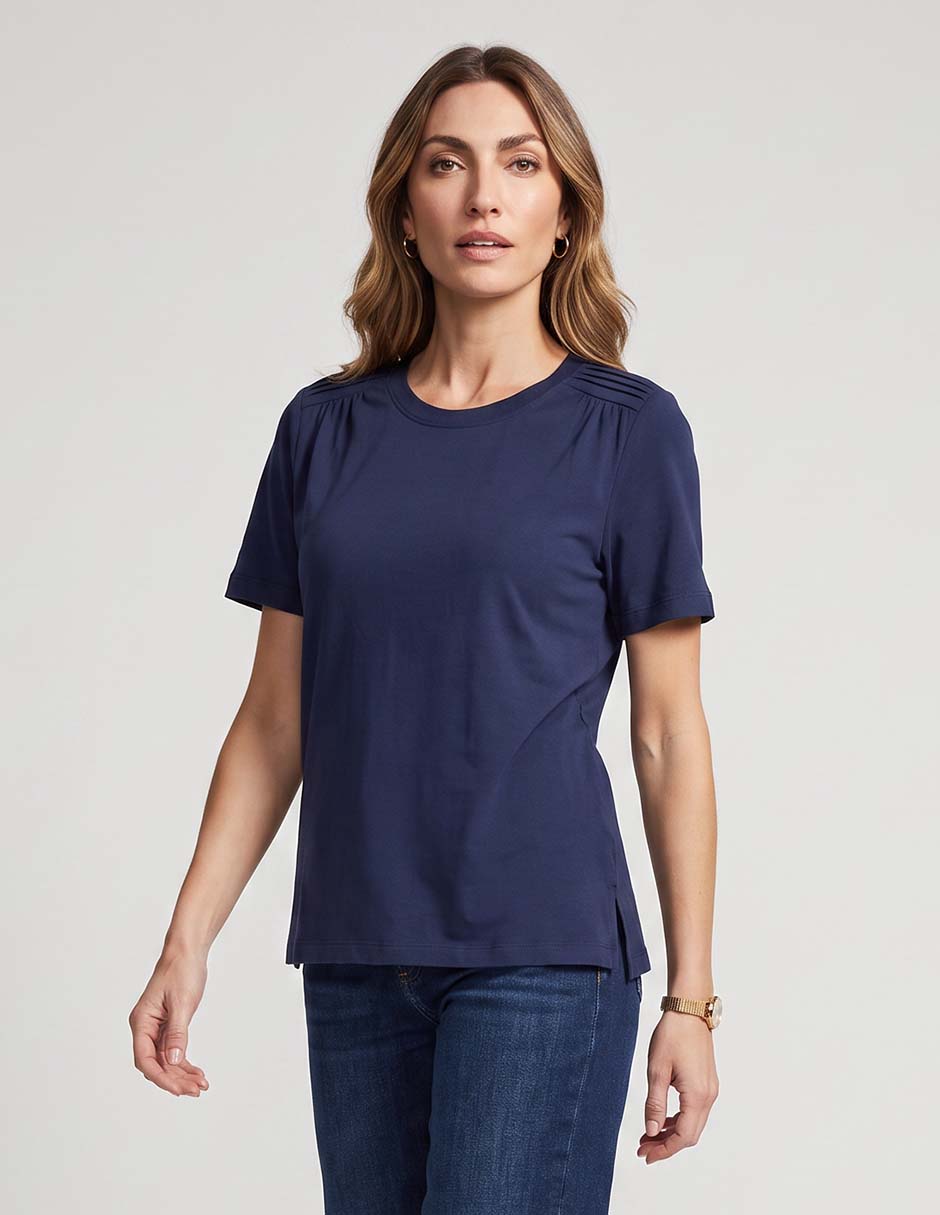 Playera manga corta cuello redondo para mujer Playera manga corta cuello redondo para mujer