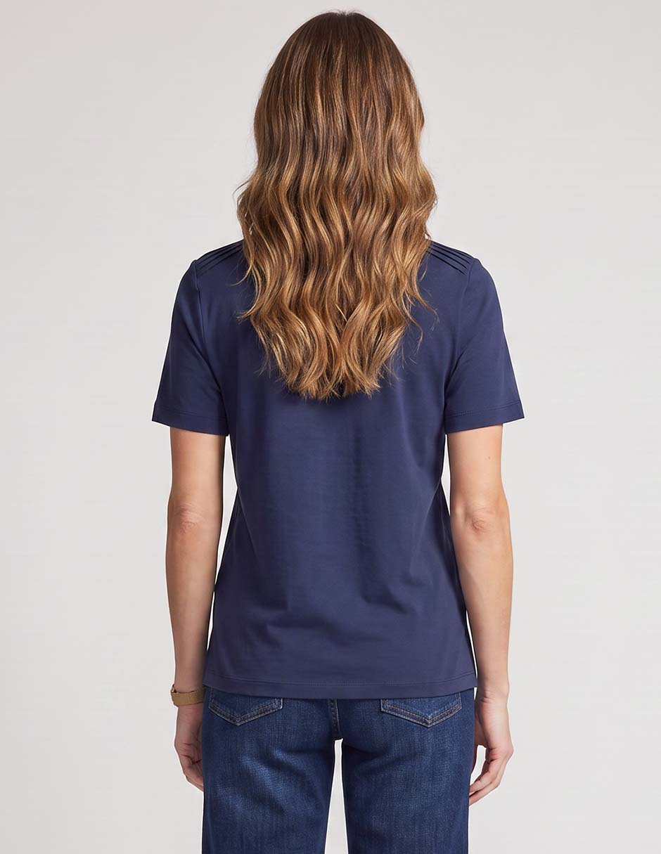 Playera manga corta cuello redondo para mujer 2