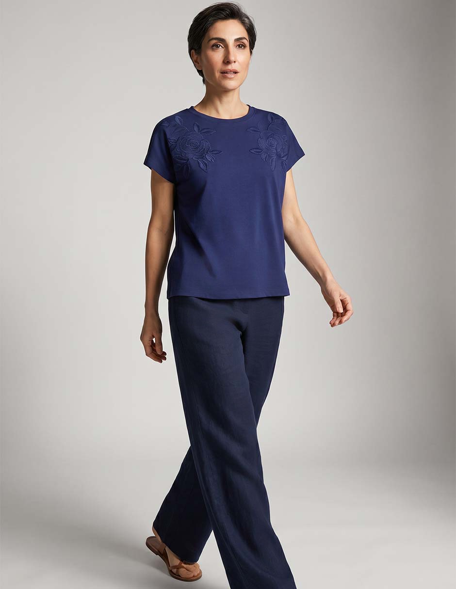 Playera weekend cuello redondo para mujer