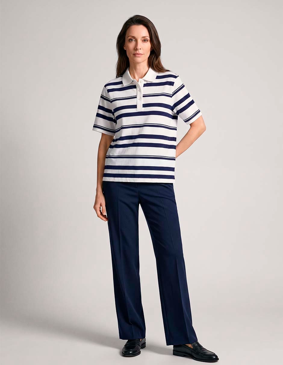 Playera manga corta cuello polo para mujer