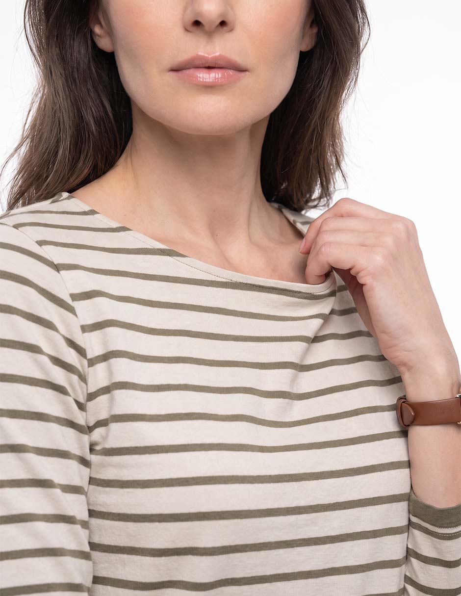 Playera manga larga cuello redondo para mujer 4