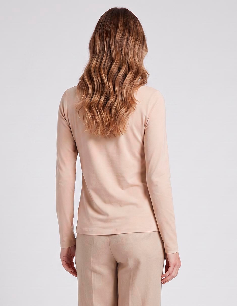 Playera manga larga cuello redondo mujer 2