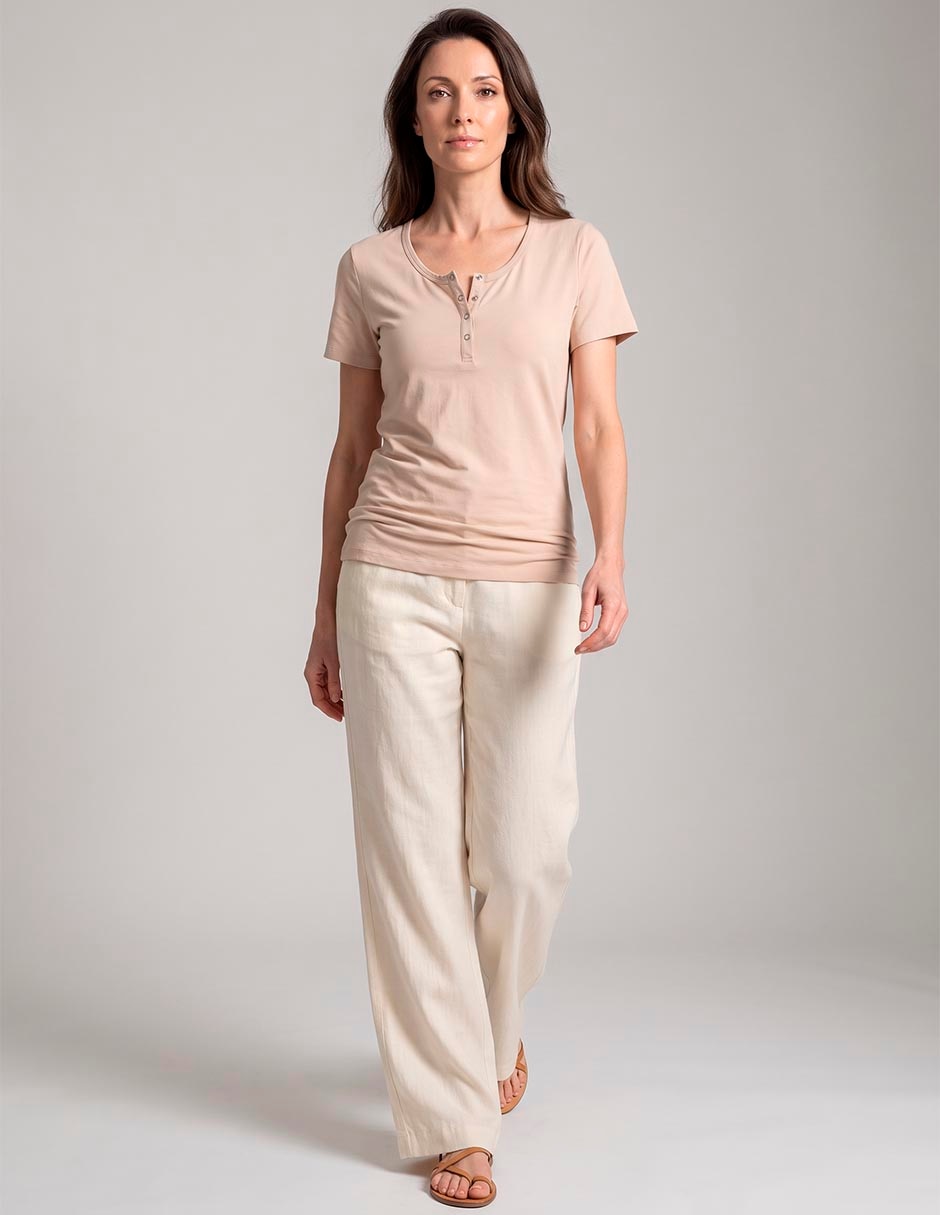Playera manga corta cuello redondo mujer