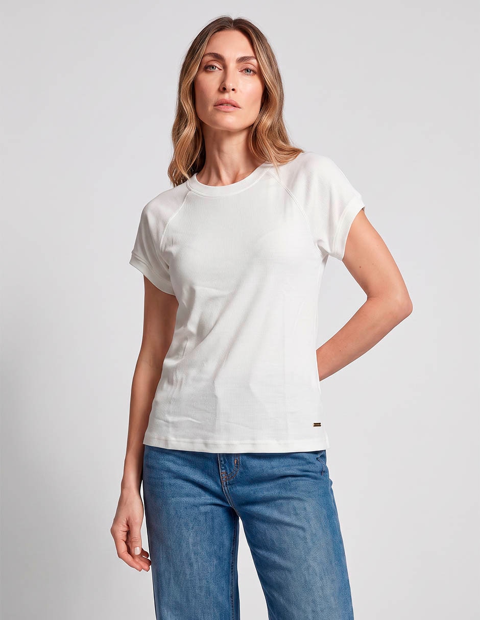 Playera manga corta cuello redondo para mujer Playera manga corta cuello redondo para mujer