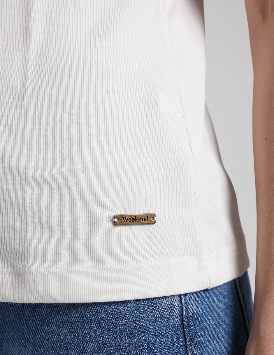 Playera manga corta cuello redondo para mujer 4