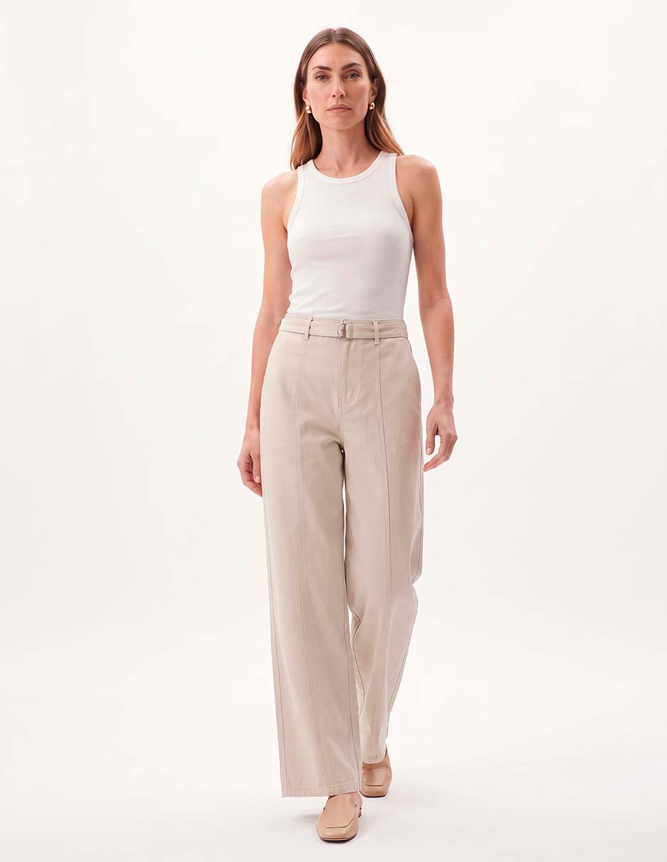 Jeans straight a la cintura para mujer
