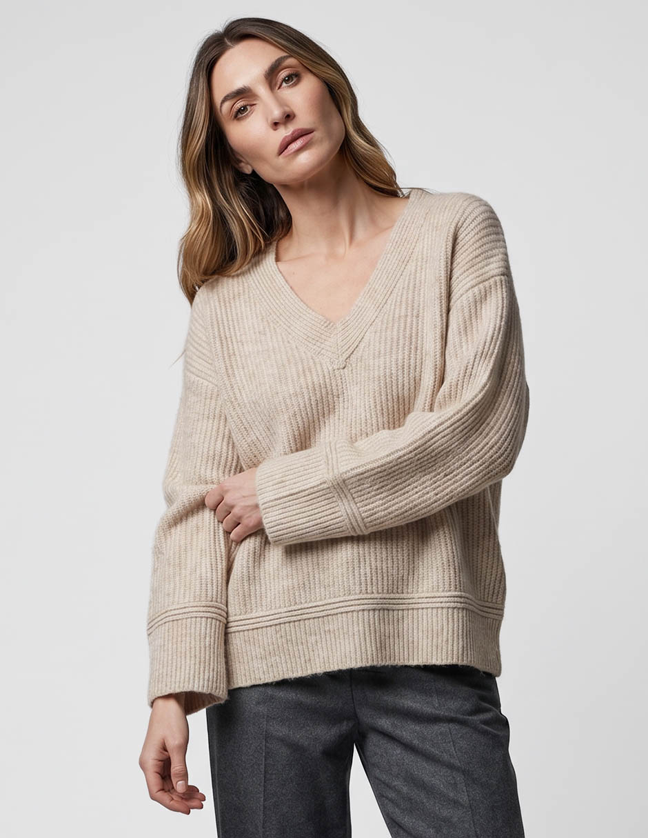 Suéter cuello v para mujer