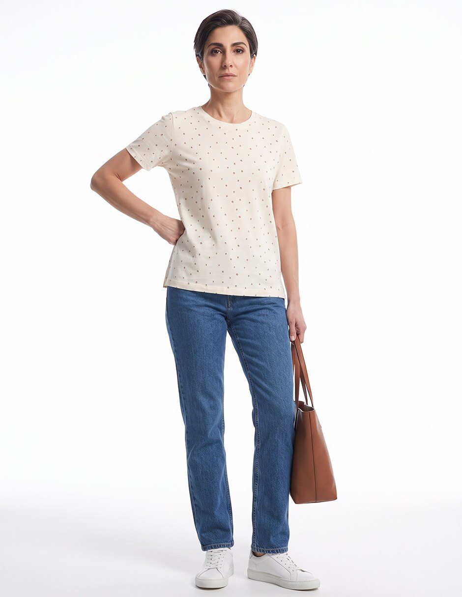 Playera manca corta cuello redondo para mujer 3