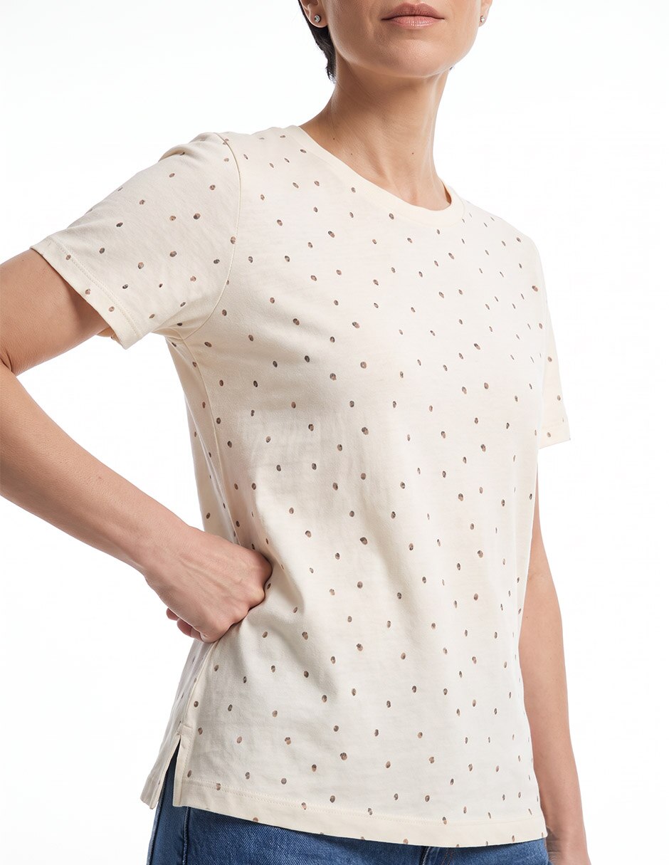 Playera manca corta cuello redondo para mujer 4