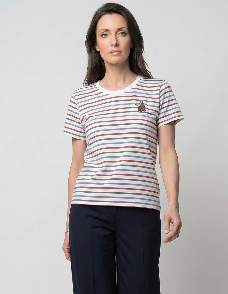 Playera manga corta cuello redondo para mujer Playera manga corta cuello redondo para mujer
