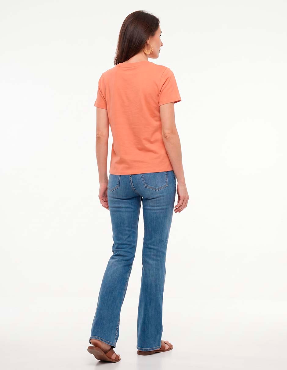 Playera manga corta cuello redondo para mujer 4