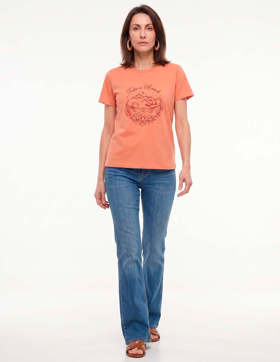 Playera manga corta cuello redondo para mujer 3