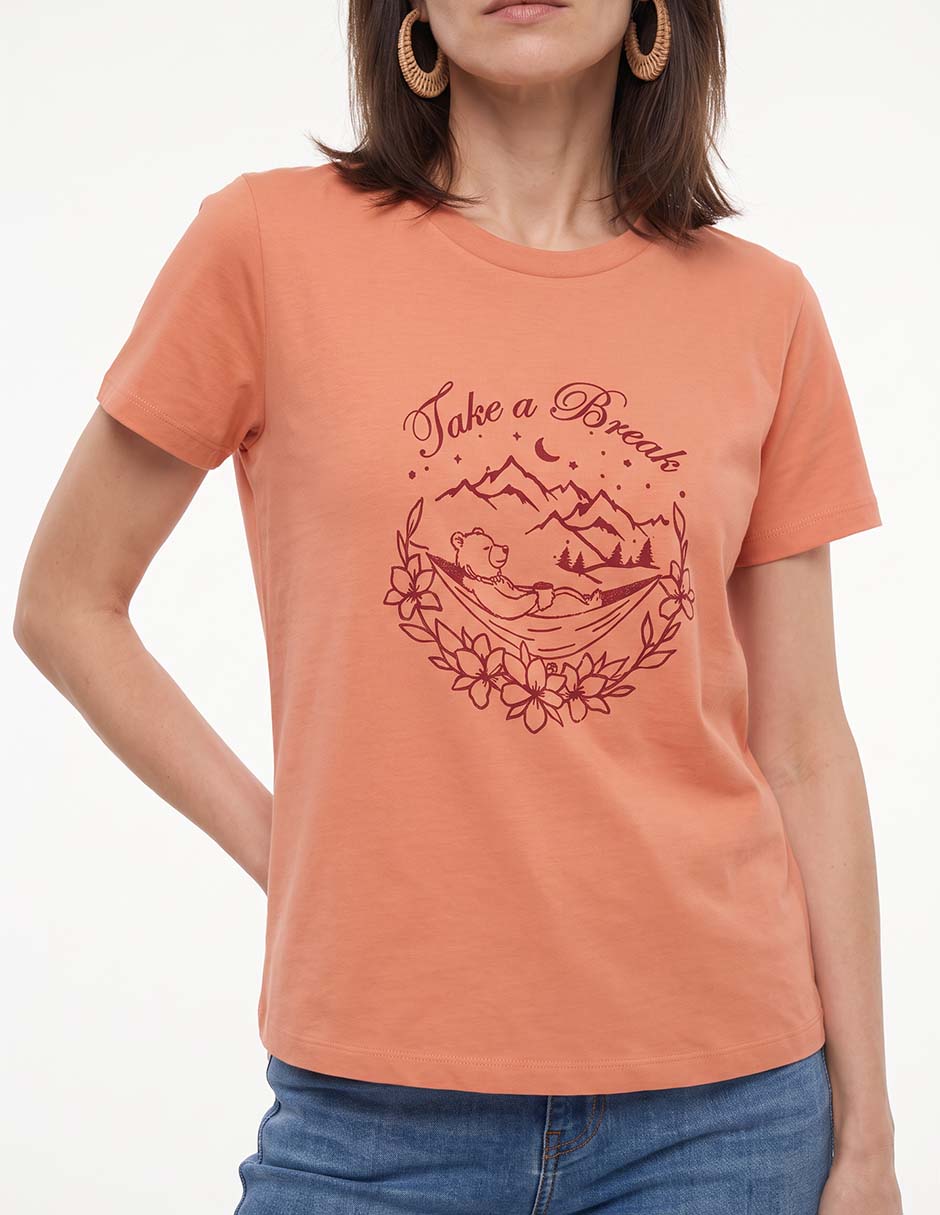 Playera manga corta cuello redondo para mujer 2