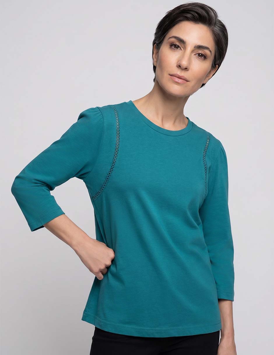 Playera weekend cuello redondo para mujer 1