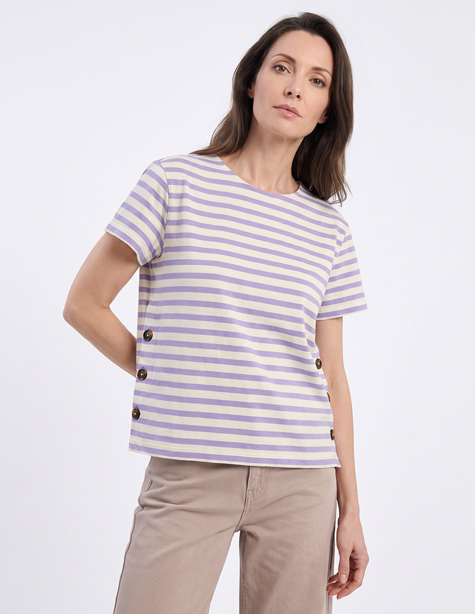 Playera manga corta cuello redondo para mujer 1