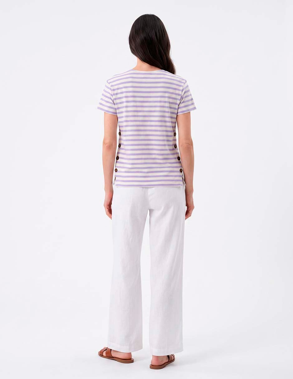 Playera manga corta cuello redondo para mujer 6