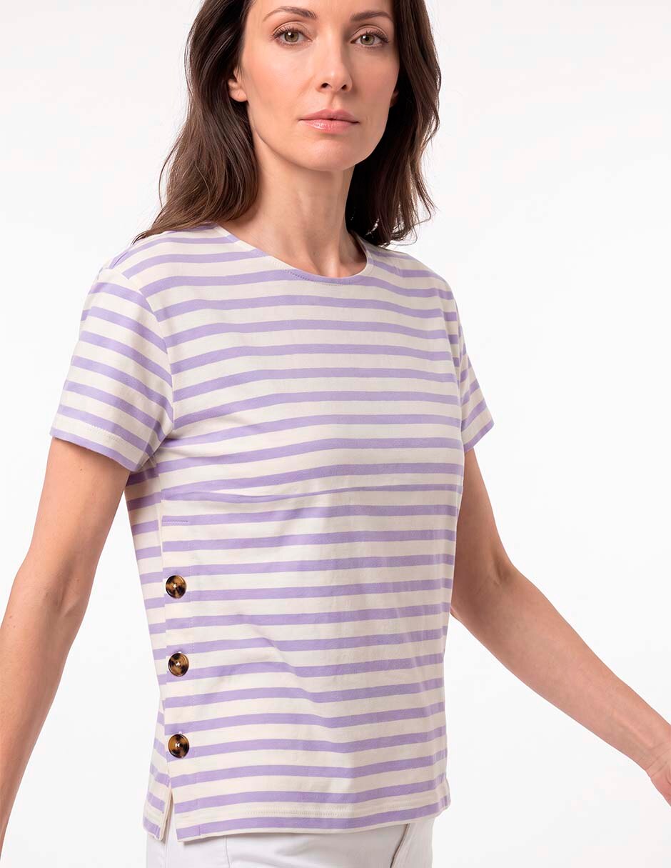 Playera manga corta cuello redondo para mujer 4
