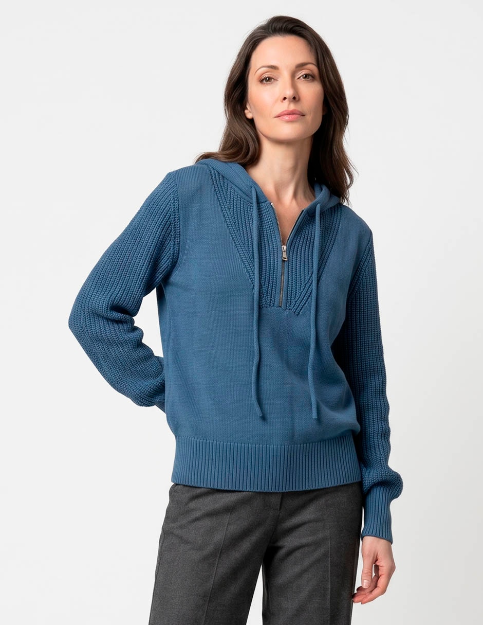 Suéter cuello con cierre para mujer Suéter cuello con cierre para mujer