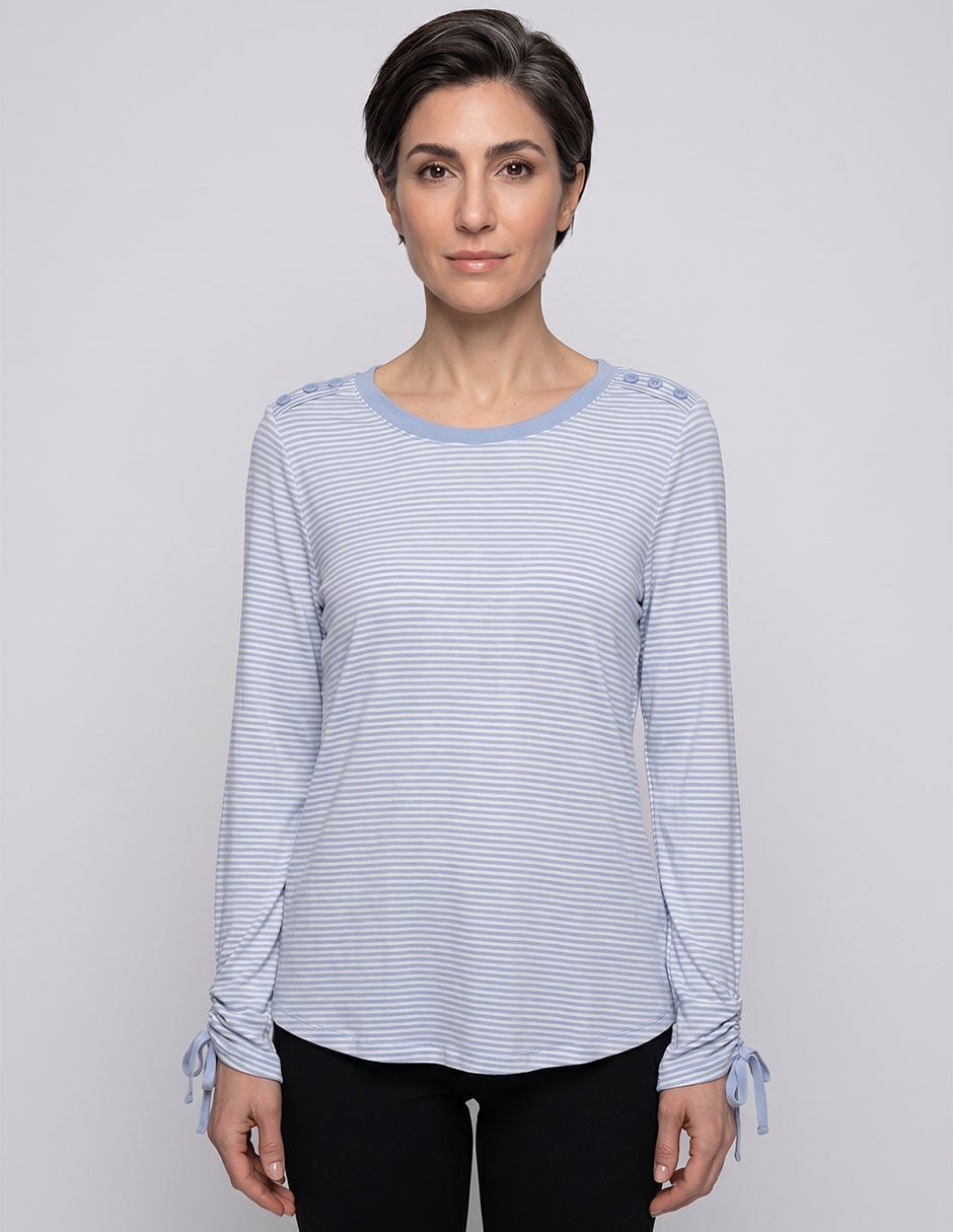 Playera manga larga cuello redondo para mujer Playera manga larga cuello redondo para mujer