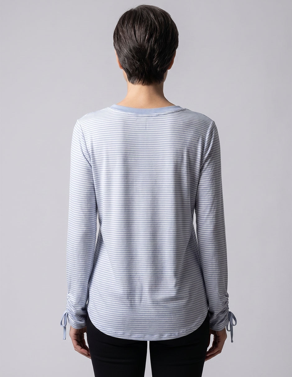 Playera manga larga cuello redondo para mujer 2